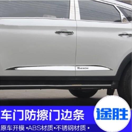Car styling For Hyundai Tucson 2015-2020 ABS Chrome car body side moldings side door decoration accessories