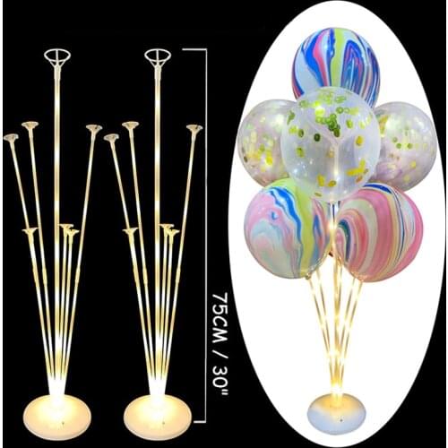 7Tubes Led Balloons Stand Balloon Holder Column Confetti Balloon Baby Shower Boy Kids Birthday Party Wedding Decoration Supplies