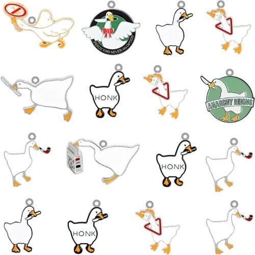 TAFREE Duck Jane Pen Fun Acrylic Pendant Epoxy Jewelry Earrings Pendant Necklace Bracelet Animation DIY Making Jewelry