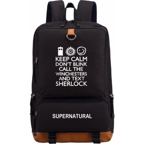 WISHOT TV Show supernatural SPN backpack for teenagers School Bags travel Casual Laptop Bags Rucksack