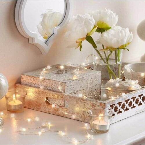 10M Pearl String Fairy Lights Wedding Holiday Lights Battery Power Plug In for Christmas Festival Party Garden Bedroom Decor