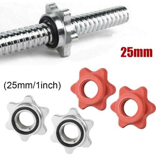 2 *Dumbbell Nut Barbell Bar Clips Spin Lock Screwfor Standard Weight Lifting Barbells Dumbell Bars Fitness Equipment Parts