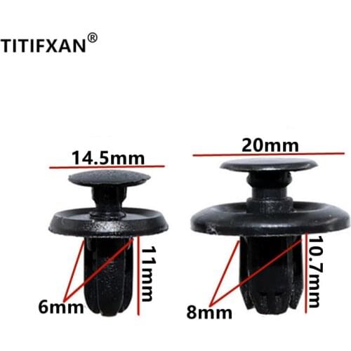 20PCS Car Bumper Fender Under Guard Lining Push-in Plastic Fastener Clip For Mitsubishi Outlander Lancer ASX