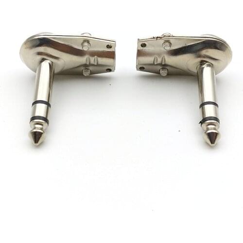 20pcs Right Angle Jack Plug Connectors 6.3mm stereo Pancake 1/4 inch Plug
