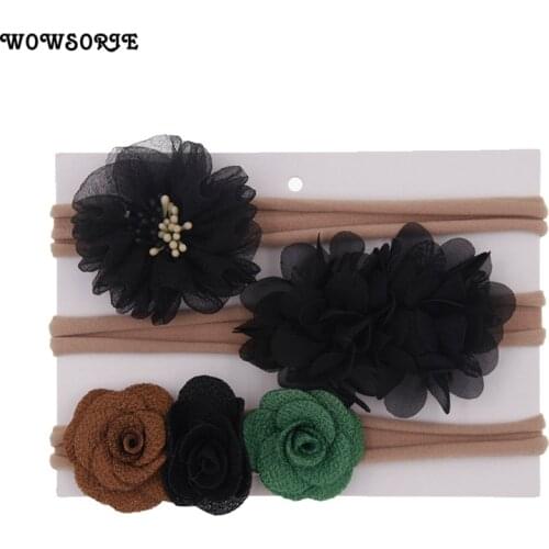 3Pcs/set 2018 New Korean Scrunchie Head Flower Girl Cute Head Flower Elastic Activity Accessories Head Flower wowsorie058