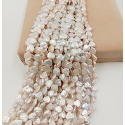 38 cm heart baroque pearl beads, bead 12 mm 100% nature freshwater loose pearl with heart baroque shape