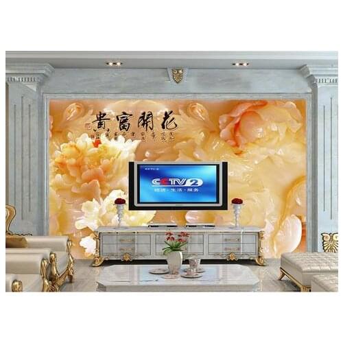 3d wallpaper custom Non-woven House and riches and honor peony mural background wallpaper