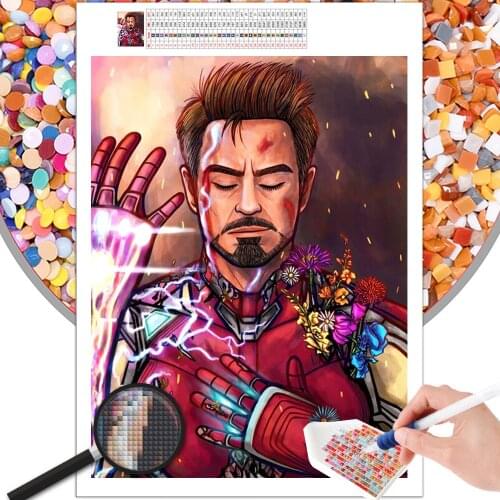 Diamond Painting Cartoon Avengers Iron Man Embroidery Mosaic I'm Destiny Rhinestone 5D DIY Full Square Round Photo Cross Stitch