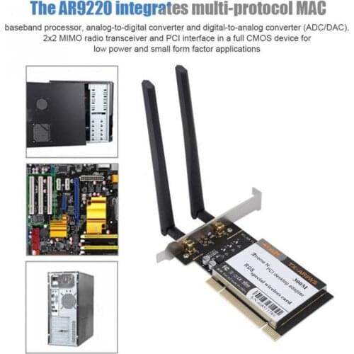 AR9220 802.11a/b/g/n 2.4GHz/5GHz 300Mbps Desktop PCI Network 7/8/10 Wireless WiFi card For ROS/Windows Adapter A2G0