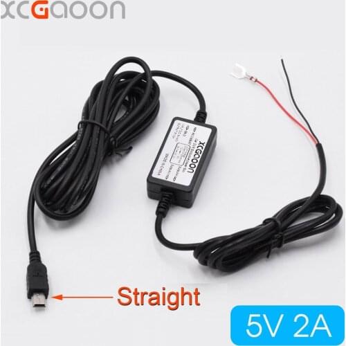 XCGaoon Car Charger DC Converter Module 12V 24V To 5V 2A with Straight mini USB Cable fit Car DVR Camera GPS Cable Length 3.5m