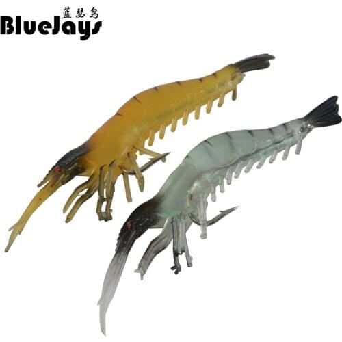 BlueJays 2pcs 11cm/8g Simulation bamboo shrimp lure soft bait hook bait bionic Lre bait Fishing Tackle