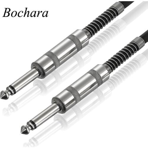 Bochara 6.5mm Jack Male to 6.5mm Jack Male Audio Mono/Stereo Cable Dual Shielded For Electric Guitar Mixer Amplifier 3m 6m