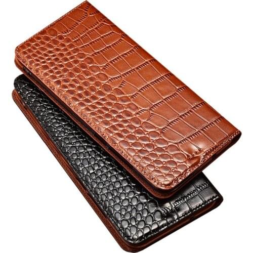 Case for Samsung Galaxy S10 Plus Crocodile pattern Genuine Leather Flip wallet Cover for Galaxy S10 S10E Phone cases