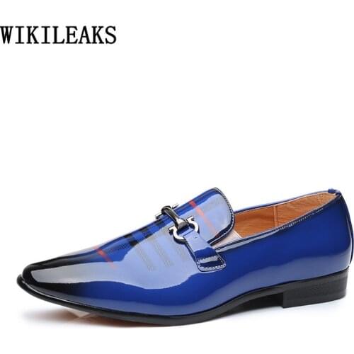 Designer Patent Leather Mens Loafers Shoes Luxury Italian Party Shoes for Men Office 2021 Men Dress Shoes Chaussure Homme Cuir