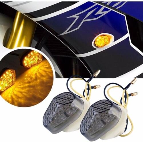 Fuleem Waterproof 2PCS Smoke LED Flush mount Front Turn Signals Light For YZF R1 R6 R6S
