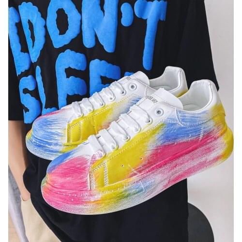 2022 New Men Sneakers Casual Shoes Men Lovers Printing Fashion Flat Tenis Masculino Vulcanized Shoes Zapatos De Hombre 35-44