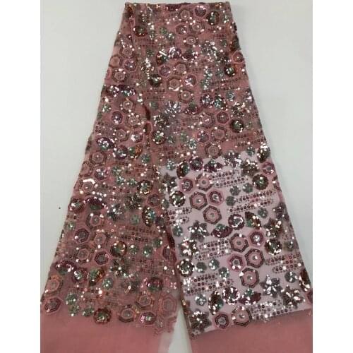 Sequined Lace Fabric French Mesh Lace Fabric High Quality Sequence Fabric Nigeria Wedding Mesh D4233
