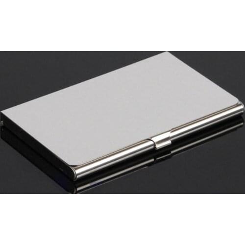 Hot Silver Pocket Business Name Credit ID Card Holder Metal Aluminum Box Cover Case wholesale free shipping SN1294