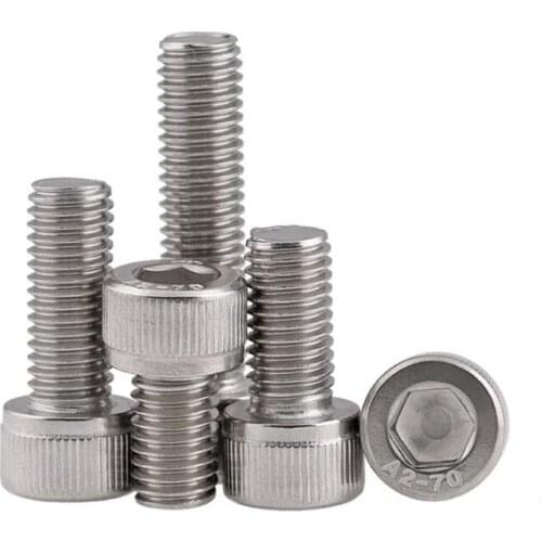 M3 4/5/6/8/10/12/14/16/18/20/22/25/30mm 304 Stainless Steel Allen Hex Socket Head Cap Screws Bolt DIN912