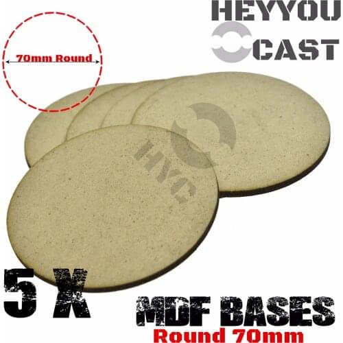 MDF Bases - 70mm Round bases- Basing Laser Cut Wargames wood