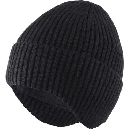 Connectyle Mens Daily Skull Beanie Hat Soft Fleece Lined with Earflaps Warm Winter Rib-Knitted Skull Watch Cap