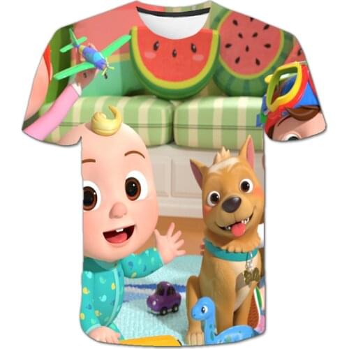 New 7color Cute Cocomelon Tshirt Family Matching T-shirt girl Design Cocomelon Clothes Kids boy Summer Cute Fashion Children T