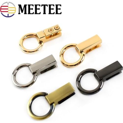 Meetee 5/10pcs ID16X40mm Bag Side Clip Hang Buckle Metal Screw Ring Clasp Chain Link Hook DIY Strap Rivet Nail Buckles Accessory