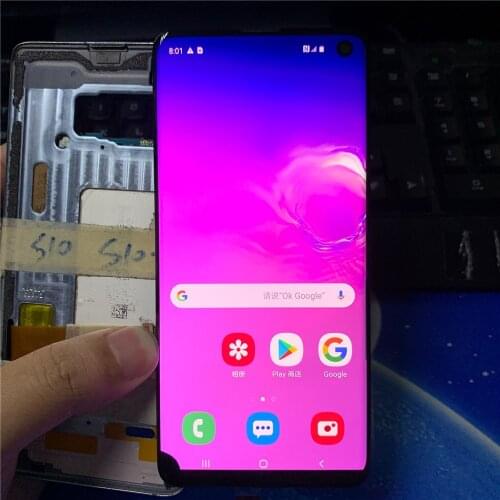 Have a line For Samsung S10 G973 LCD Display Touch Screen Digitizer For Samsung Galaxy G973F G973W G973U S10 Stripe Defect Used