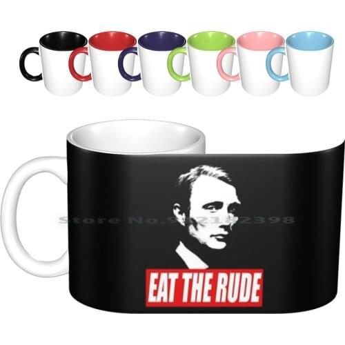 Eat The Rude-Hannibal [ Dark Background ] Ceramic Mugs Coffee Cups Milk Tea Mug Hannibal Hannibal Lecter Nbc Hannibal Will