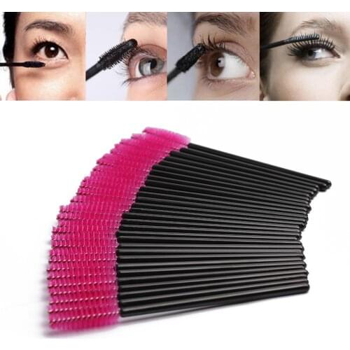 NEWCOME 50pcs/pack Disposable Eyelash Brush Individual Lash Removing Brush Mascara Wands Applicator Eyelash Comb Make Up Tools
