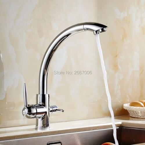GIZERO Good Quality Health Tap Swivel Solid Brass Water Faucet Purification Filter Faucet Kitchen Sink Faucet Use Cleaning ZR654