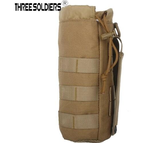 Tactical MOLLE Water Bottle Pouch Drawstring Nylon Outdoor BB paintball bottle Holder Hydration Carrier Army Survival Kettle Bag