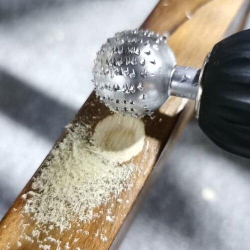 Carbide Burr Sphere Rotary Burr 1/4 inch Shank Carbide File Tungsten Steel Wood Carving Grinding Head Milling Cutter 3cm Head