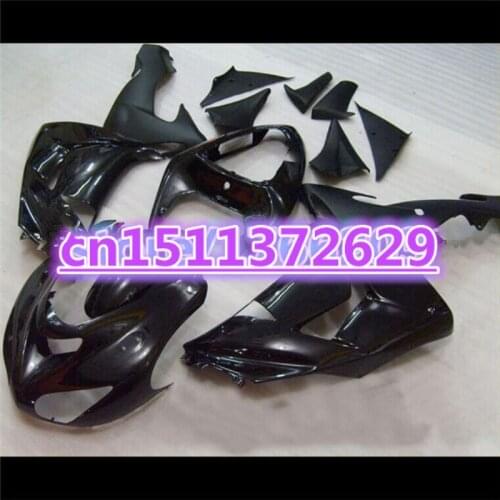 All black Fairings For KAWASAKI 06-07 NINJA ZX10R 06 07 ZX-10R black ZX 10R 10 R 2006 2007 Body Fairing Kit