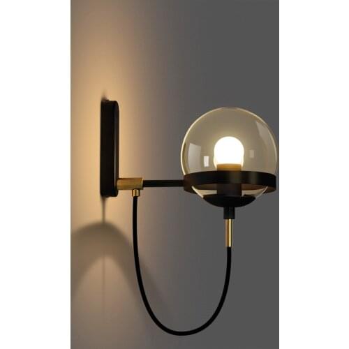 Iron Simple Retro New Clear Glass Style Bedroom Led Wall Lamp Aisle Corridor Hotel Club Bedside Lamp Frosted Glass