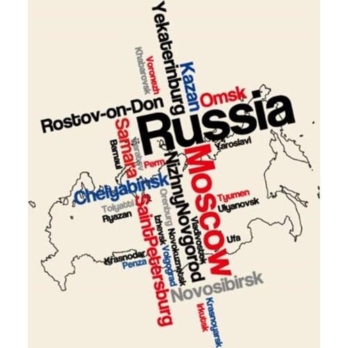 Women Clothes 220mm Russia map Iron on transfer Printing Flower Patches for clothing T-shirt Punk Biker Patch Heat PVC Stickers