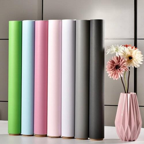 10M Solid Matte Vinyl self adhesive Wallpaper DIY Waterproof Wall Stickers Home Decor Films Living Room Kitchen Door Poster