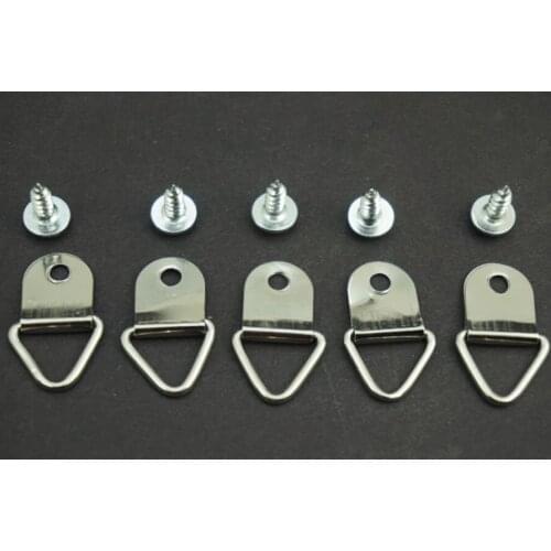 100 PCS/Lot Free Shipping HEAVY DUTY PICTURE FRAME WALL D RING HANGING BRACKETS HOOK CANVAS MIRROR & SCREW
