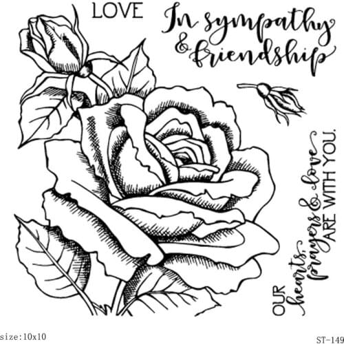 10x10cm Love Flowe Clear Stamps Transparent Seal Silicone Seal TPR Christmas Wedding Roller Stamps DIY Scrapbook Album Card