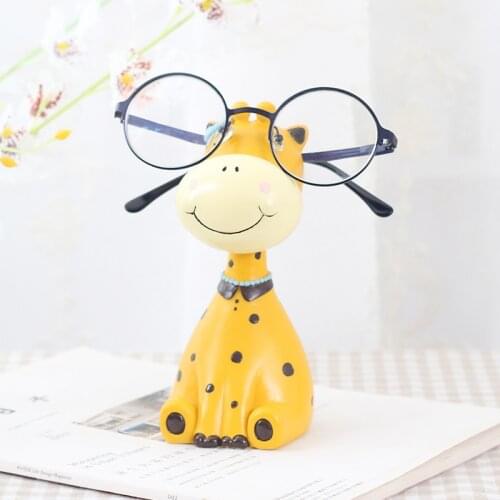 20pcs Animal Giraffe Zebra Hippo Sheep Shaped figurine kawaii Resin eyeglass Holder Decoration Study Desktop Gift for Children