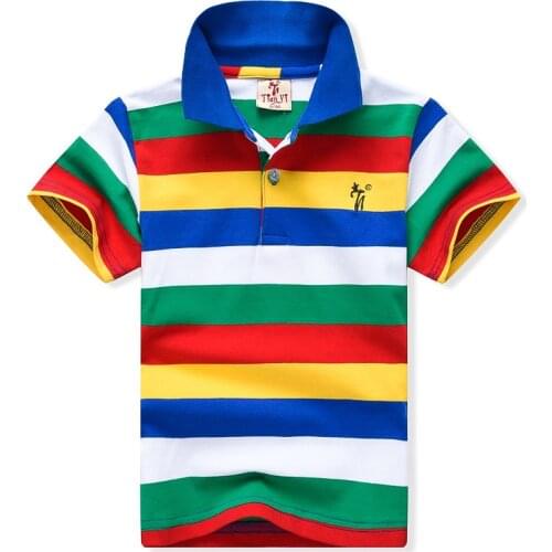 2-7yrs Baby Boys New 2021 Summer Clothes Children Clothing Kids Cotton Shirts High quality Stripe Boys Shirts