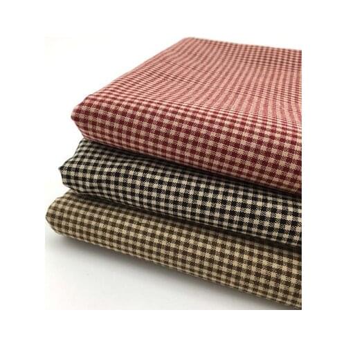 50*140cm Soft Small Plaid Japanese Yarn Dyed Cotton Fabric DIY Doll Toys Purse patchwork Tissue Trimming Sewing Quilting Fabric