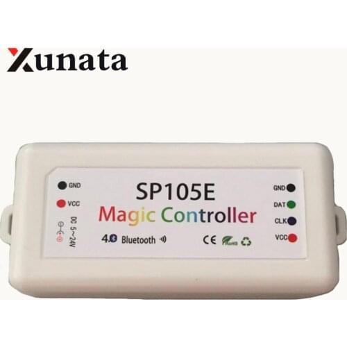 SP105E iOs/Android APP Bluetooth WS2811 WS2812B Magic Controller for APA106 APA102 WS2801 SK6812 RGB/RGBW led pixels