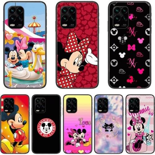 Mickey Phone Case For Xiaomi Redmi Note 9S 8 7 6 5 A Pro T Anime Black Cover Silicone Back Pretty Senior