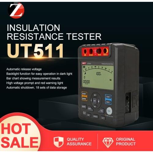 Digital Insulation Resistance Testers Newest UNI-T UT511 1000V 10Gohm UT511 Voltmeter Auto Range Megger