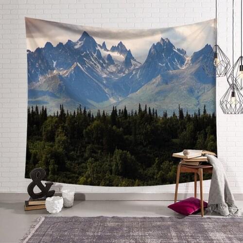 Mountains Landscape Forests Tapestry Wall Hanging Tapestries Hippie Hippy Wallpaper Home Decoration Table Cloth tapiz pared