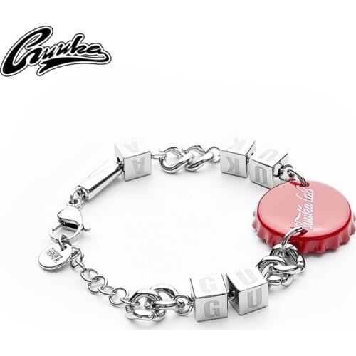 Guka fashion brand Cola series red cap couple chain Wei Hongyu same Bracelet cool and versatile hip hop