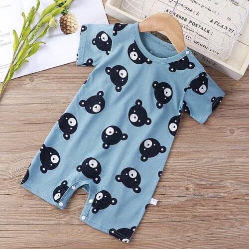 2021 Newborn Baby Onesie Summer Short Sleeve Infantil Bodysuits Baby Boys And Girls Clothes Cotton Cartoon Jumpsuit