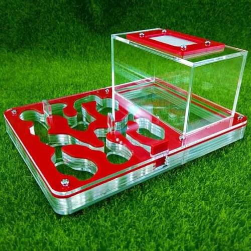 Red Acrylic Flat Ants nest Ants Farm For Pet Ants House Insect Terrarium