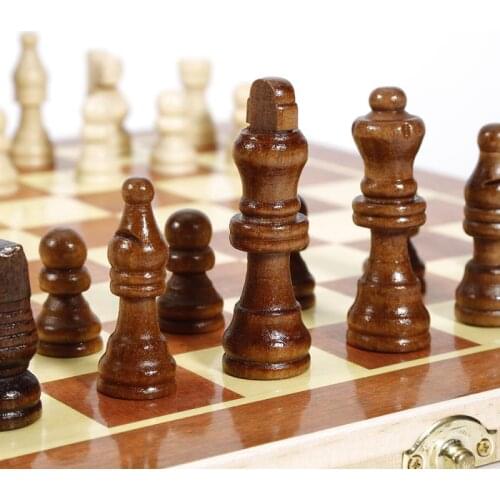 INTERNATIONAL CHESS BOARD GAME UK SHIPPING Entertainment MAG Chess Games 34X34CM WOODEN FOLDABLE FOLDING